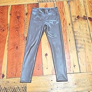 Light Brown insulated pleather leggings. Size medium
